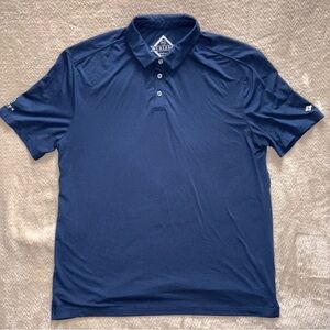 BURLEBO Performance Golf Polo Navy Mens XL Stretch Moisture Wicking Embroidered